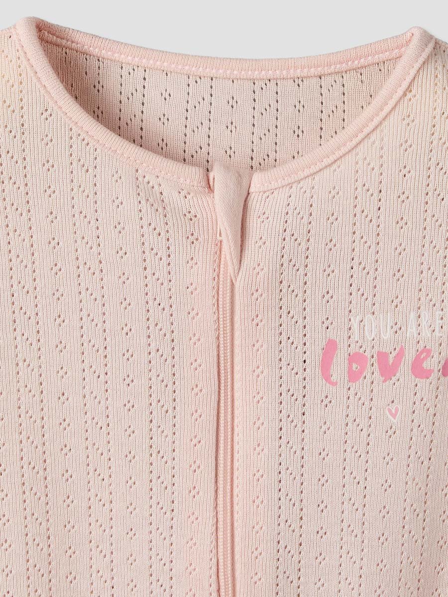 Pack of 3 Cotton Round Neck Long Sleeves Sleepsuit with Zip Closure