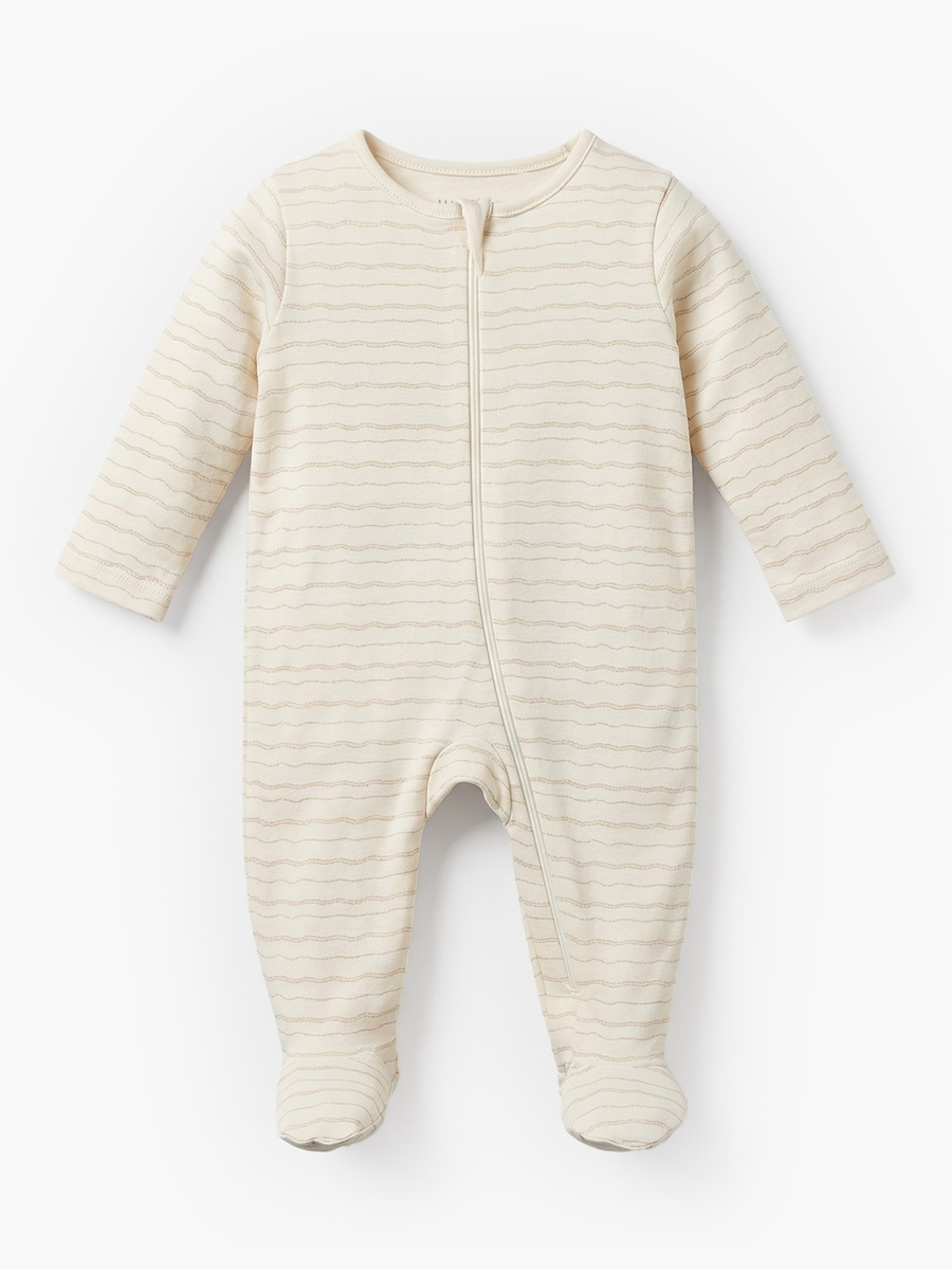 Pack of 7 Cotton Round Neck Long Sleeves Sleepsuit with Zip Closure
