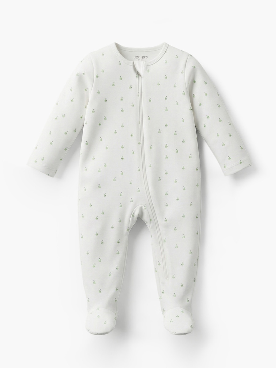 Pack of 7 Cotton Round Neck Long Sleeves Sleepsuit with Zip Closure