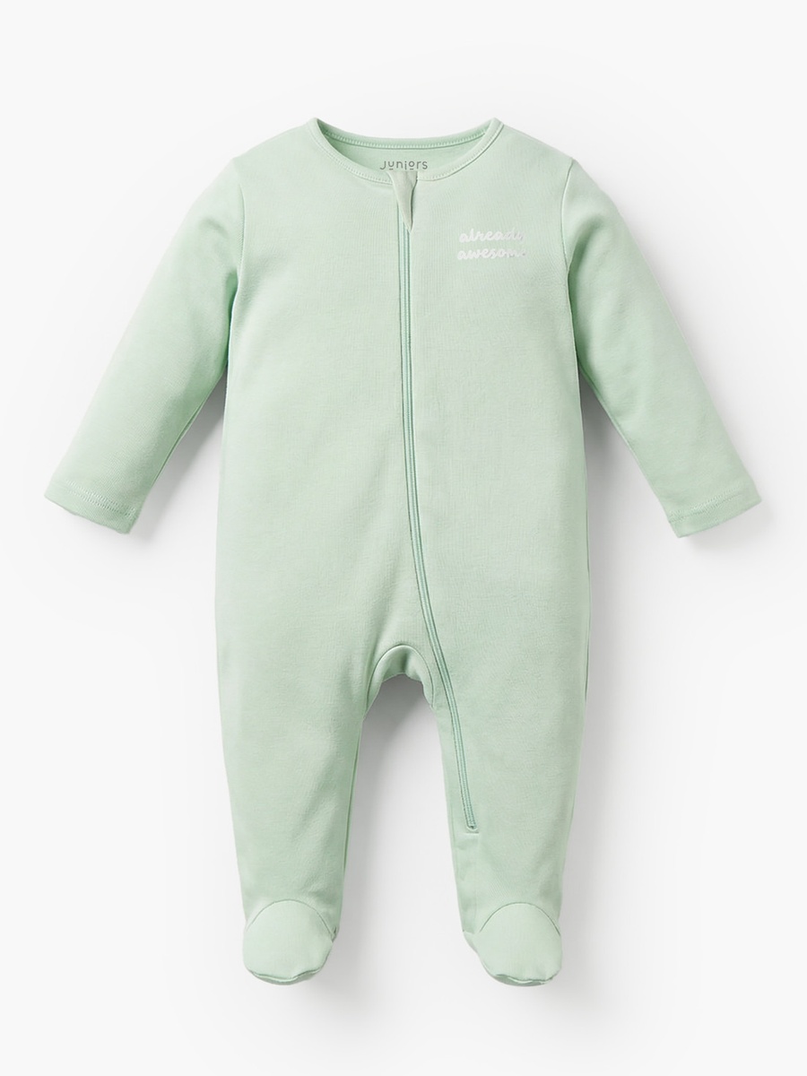 Pack of 7 Cotton Round Neck Long Sleeves Sleepsuit with Zip Closure