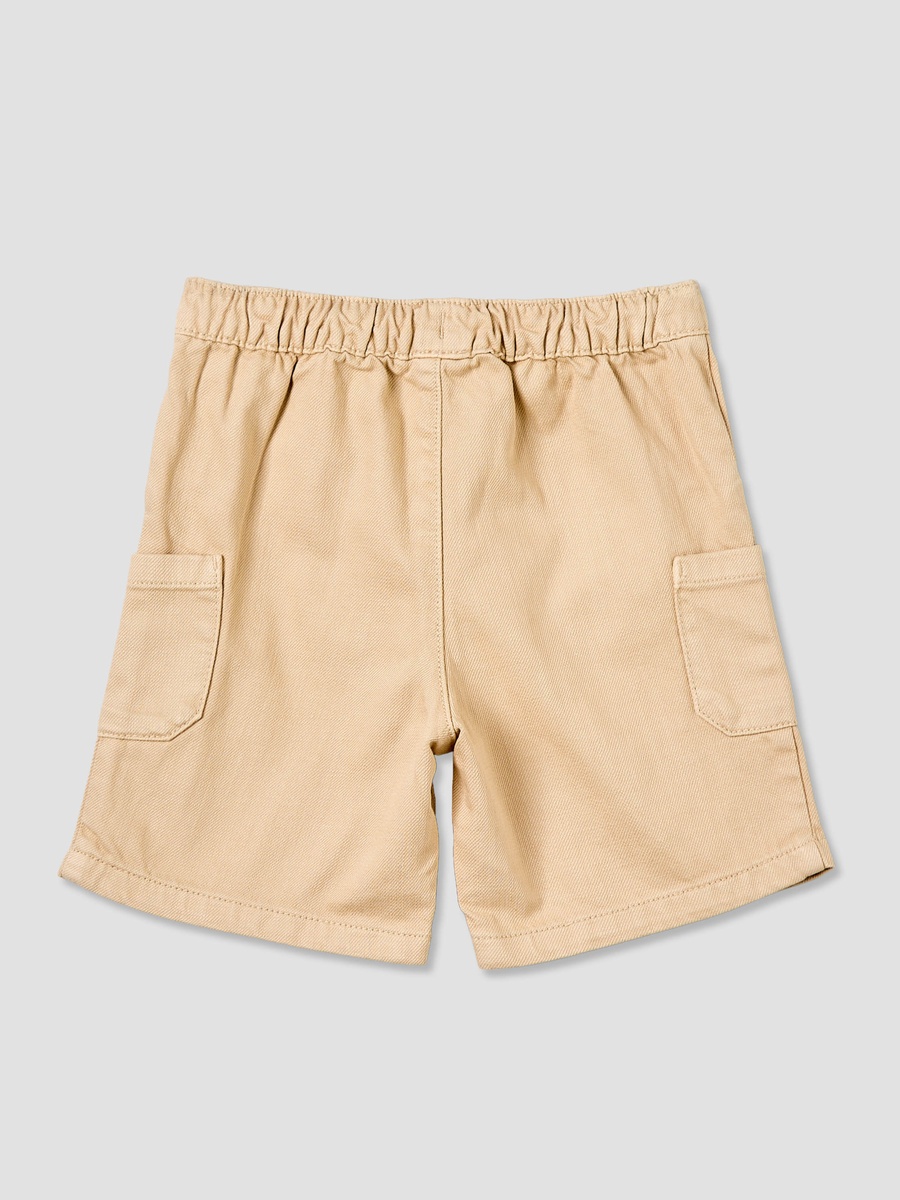 Knee Length Drawstring Waist Shorts with Cargo Pockets