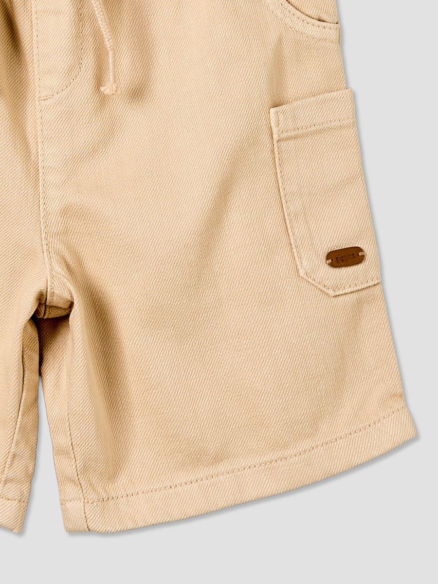Knee Length Drawstring Waist Shorts with Cargo Pockets