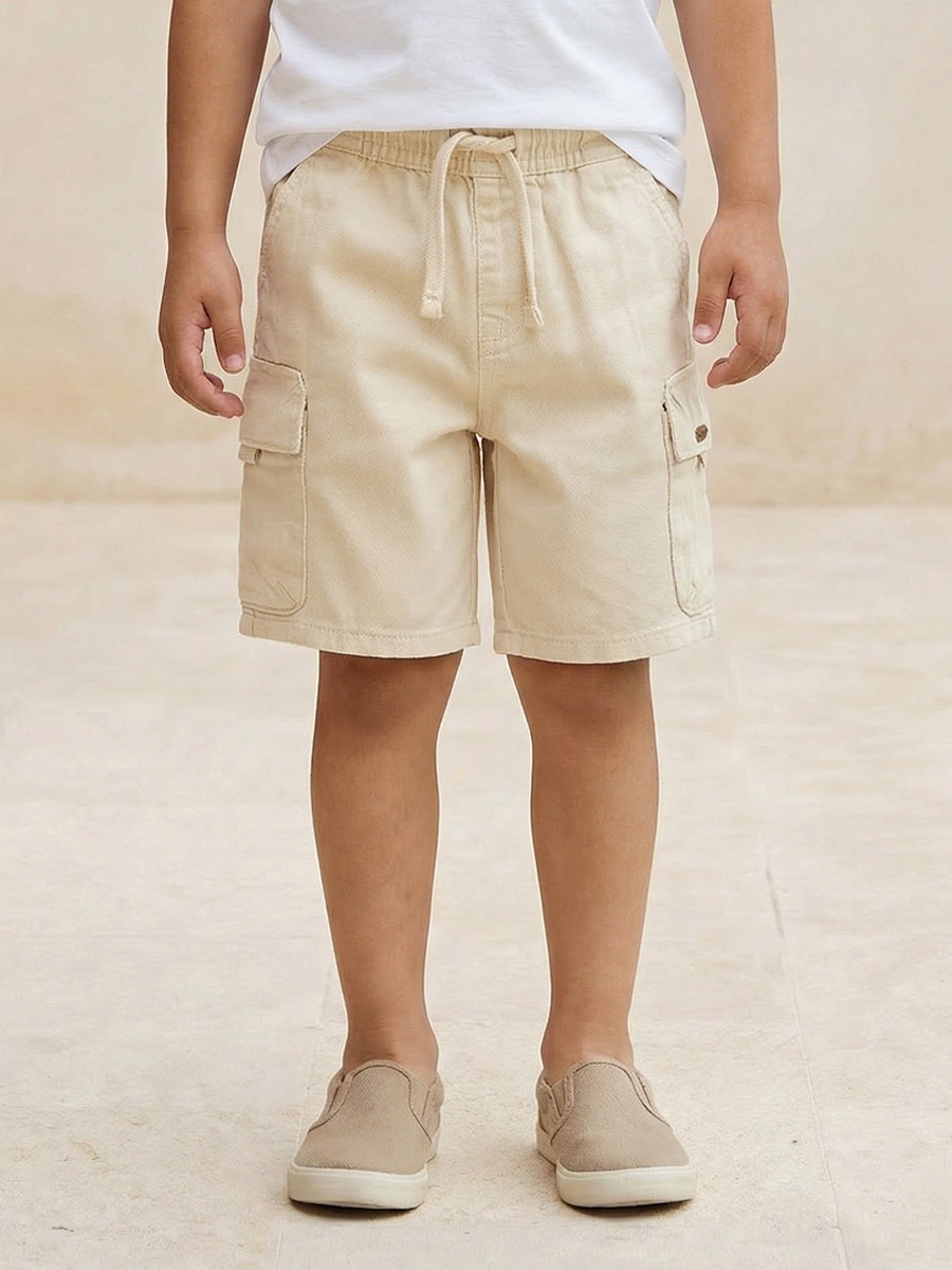 Knee Length Drawstring Waist Shorts with Pockets