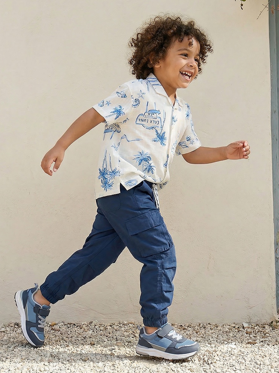 Short Sleeves Shirt with Beach Print
