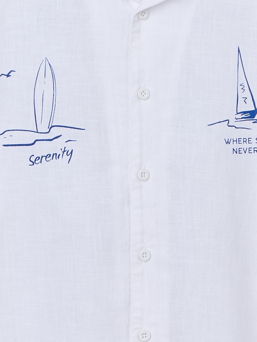 Short Sleeves Shirt with Nautical Print