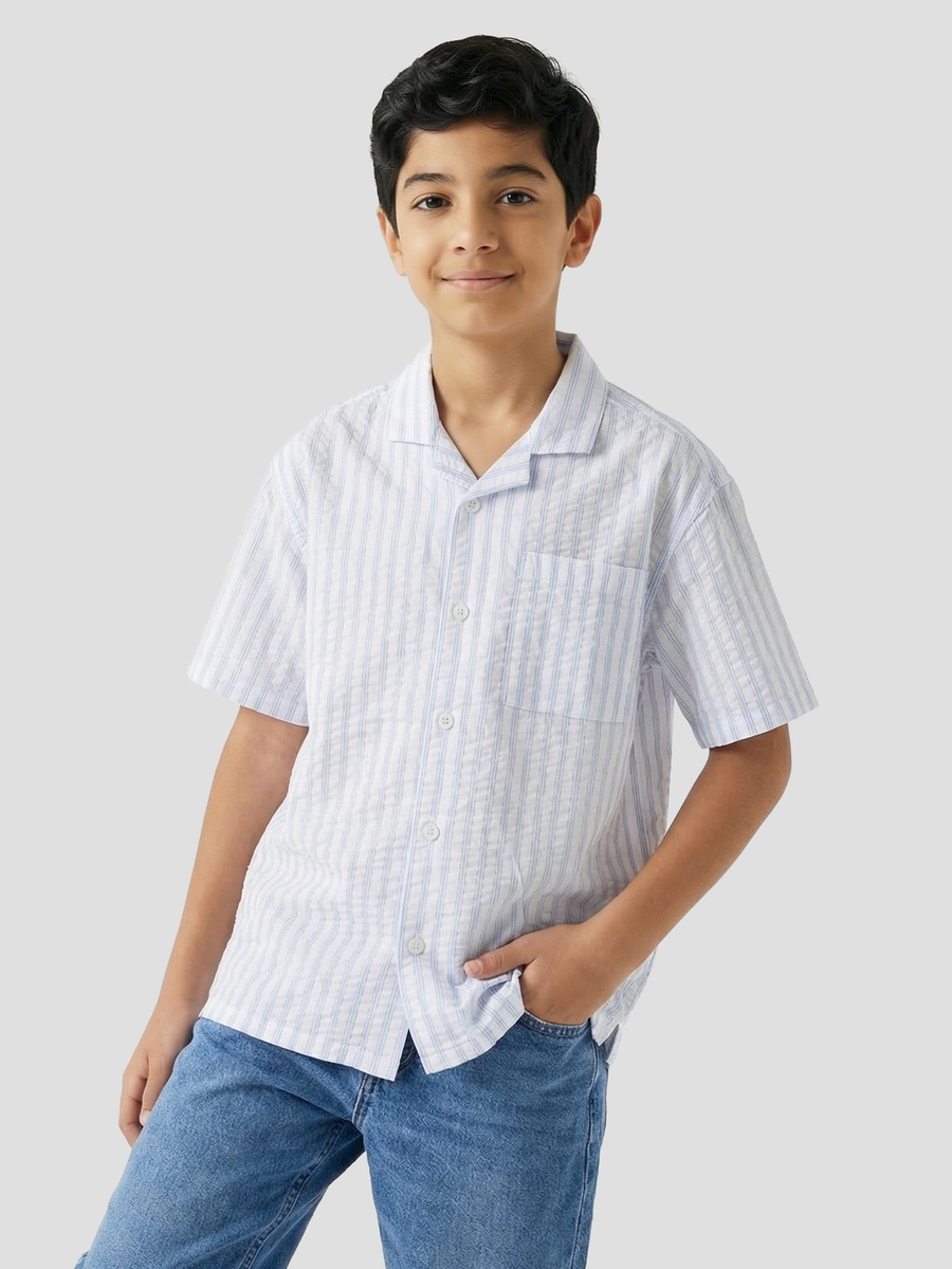 Short Sleeves Shirt with Stripes