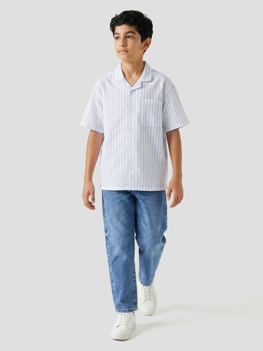 Short Sleeves Shirt with Stripes