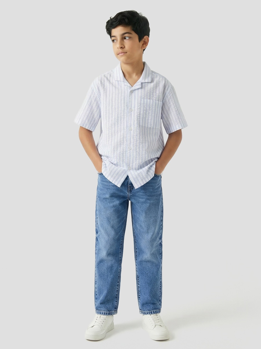 Short Sleeves Shirt with Stripes