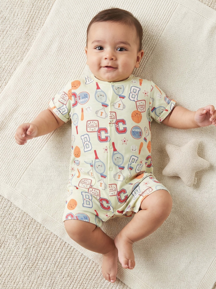 Pack of 2 Round Neck Short Sleeve Romper with Pockets