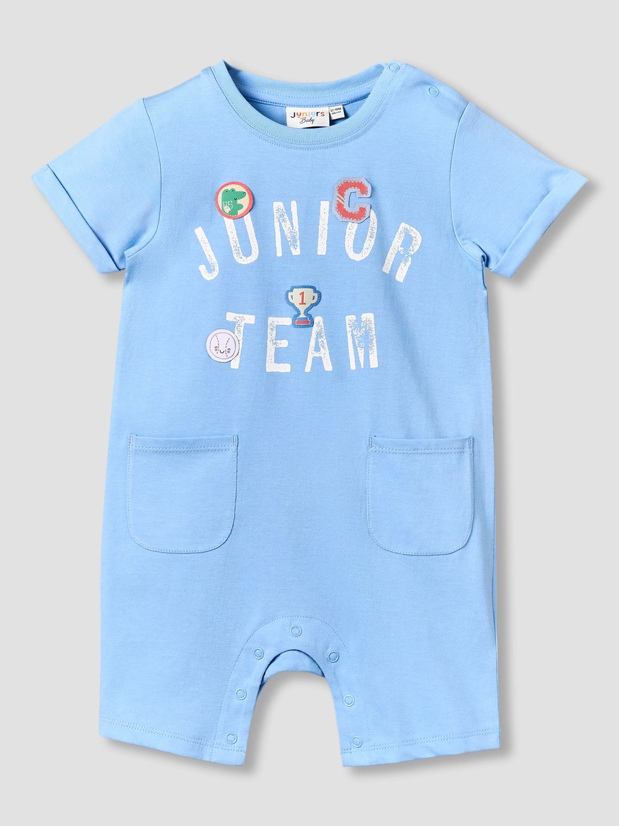 Pack of 2 Round Neck Short Sleeve Romper with Pockets