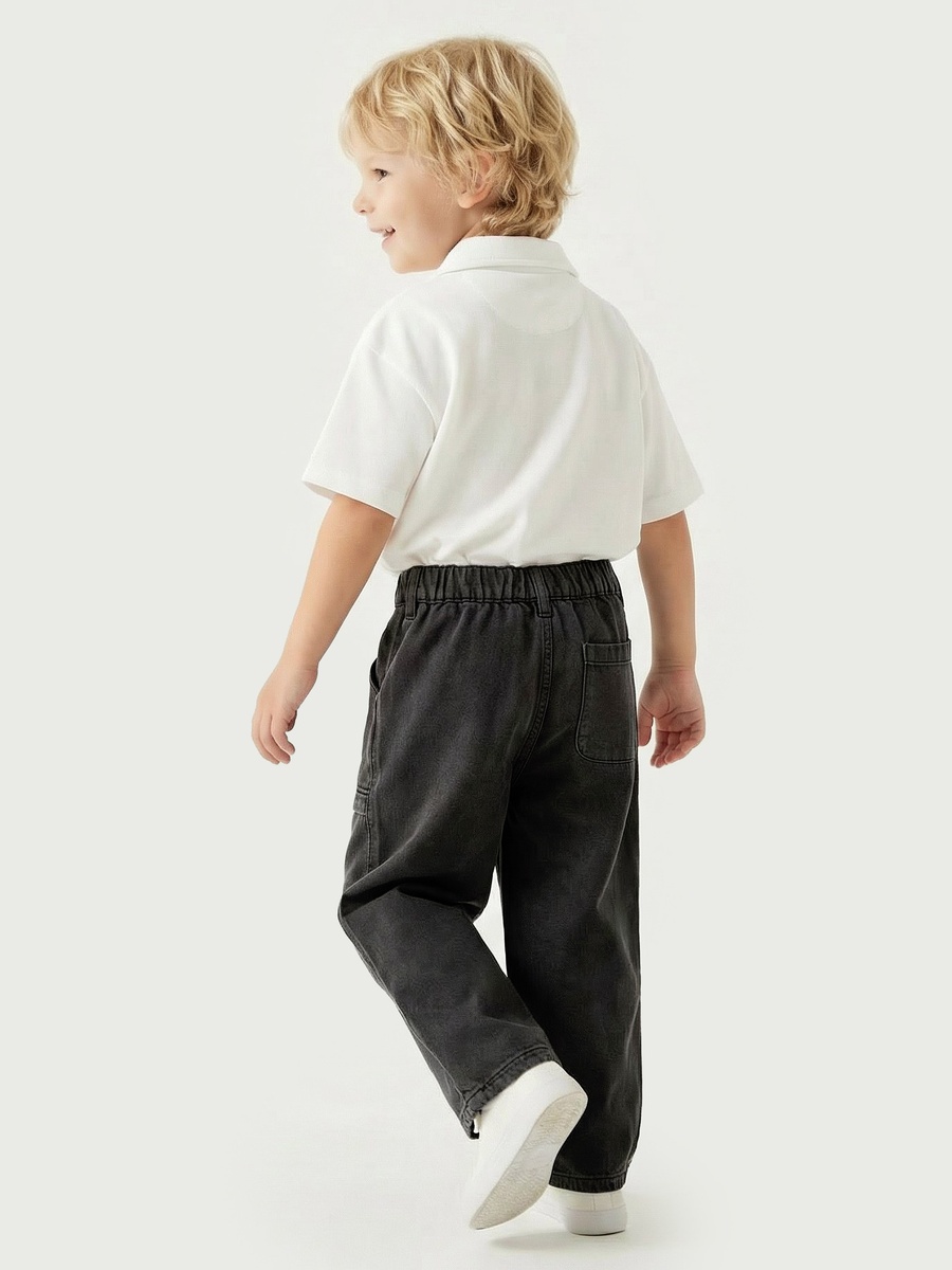 Trousers with Cargo Pockets and Elastic Waist