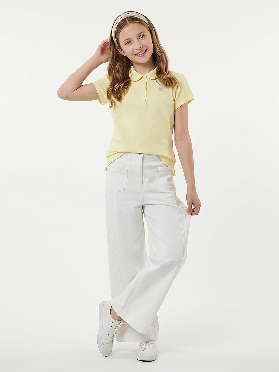 Trousers with Pockets and Buttoned Waist
