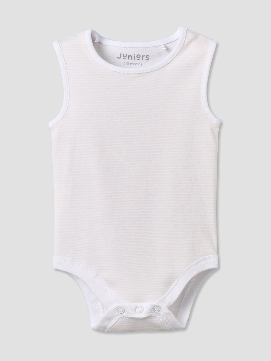 Pack of 3 Round Neck Sleeveless Bodysuit with Snap Button Closure