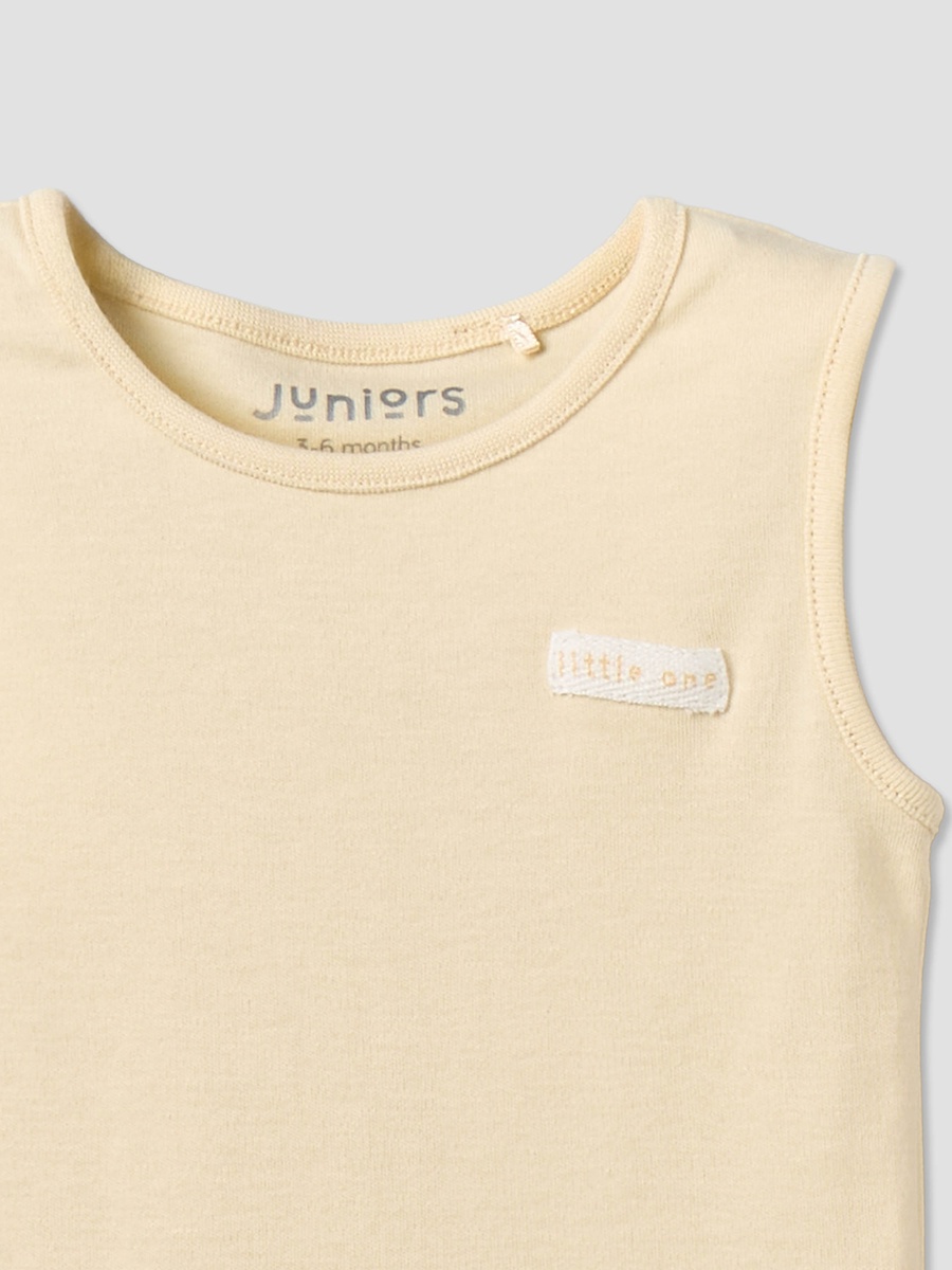 Pack of 3 Round Neck Sleeveless Bodysuit with Snap Button Closure