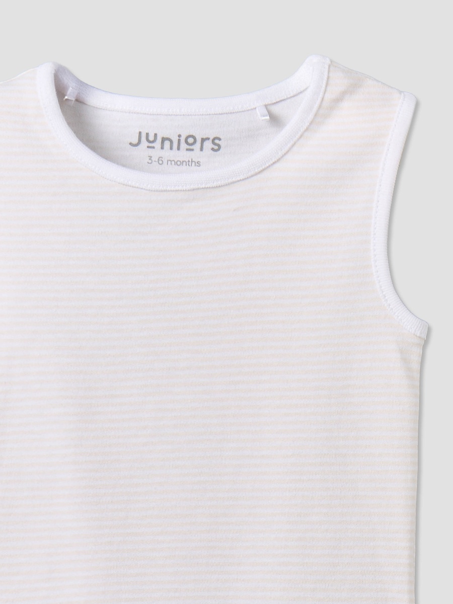 Pack of 3 Round Neck Sleeveless Bodysuit with Snap Button Closure