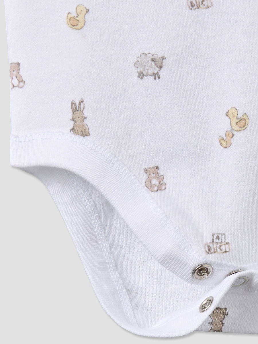 Pack of 3 Round Neck Sleeveless Bodysuit with Snap Button Closure