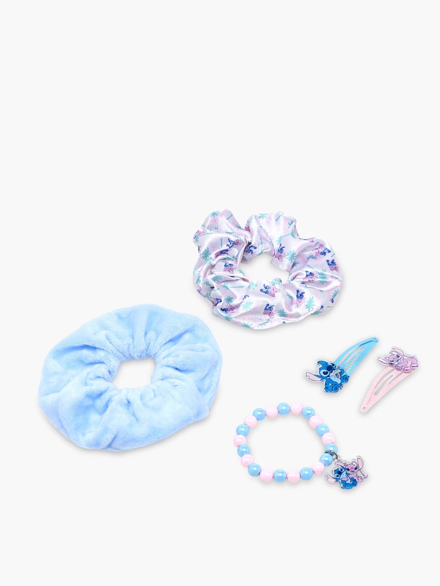 Set of 5 Hair Accessories with Angel and Stitch Print