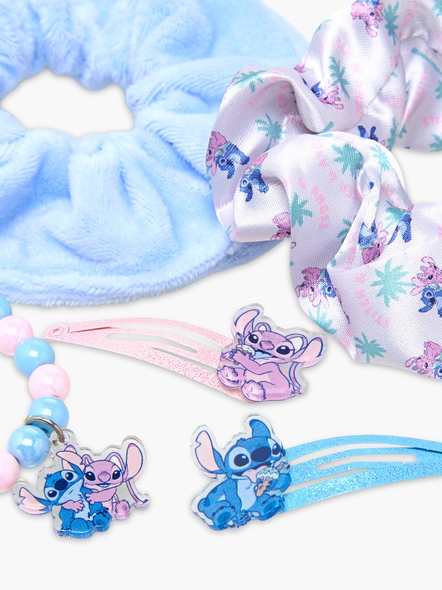 Set of 5 Hair Accessories with Angel and Stitch Print
