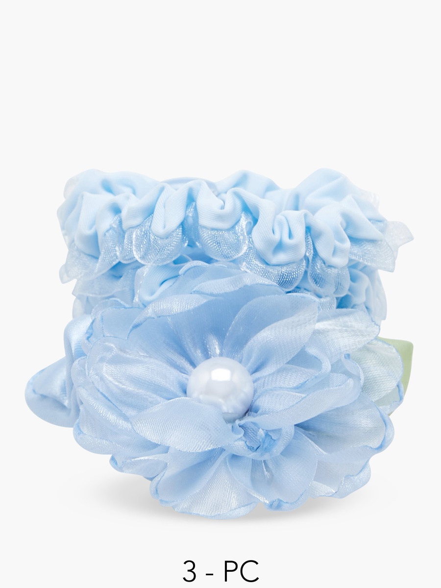Pack of 3 Scrunchie with Pearl Accent