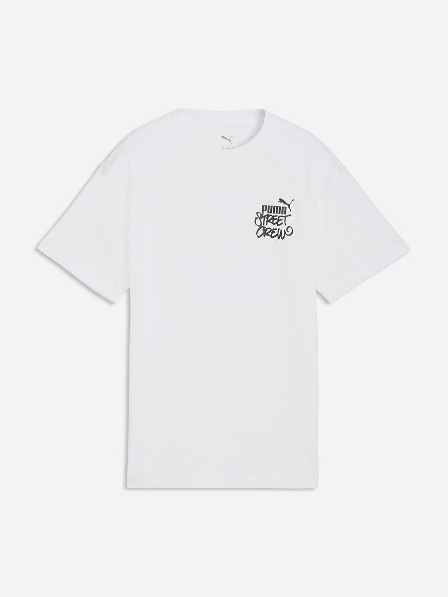 Boys White Relaxed Back Graphic T-Shirt