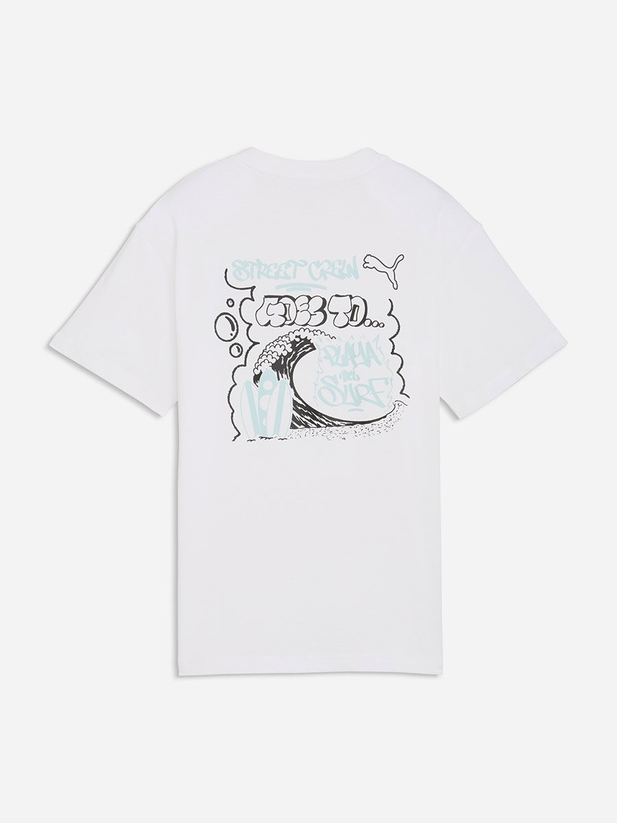 Boys White Relaxed Back Graphic T-Shirt