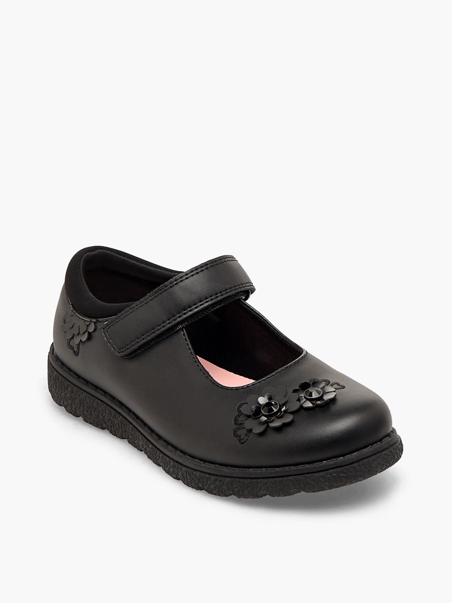 Girls Hook and Loop School Shoes