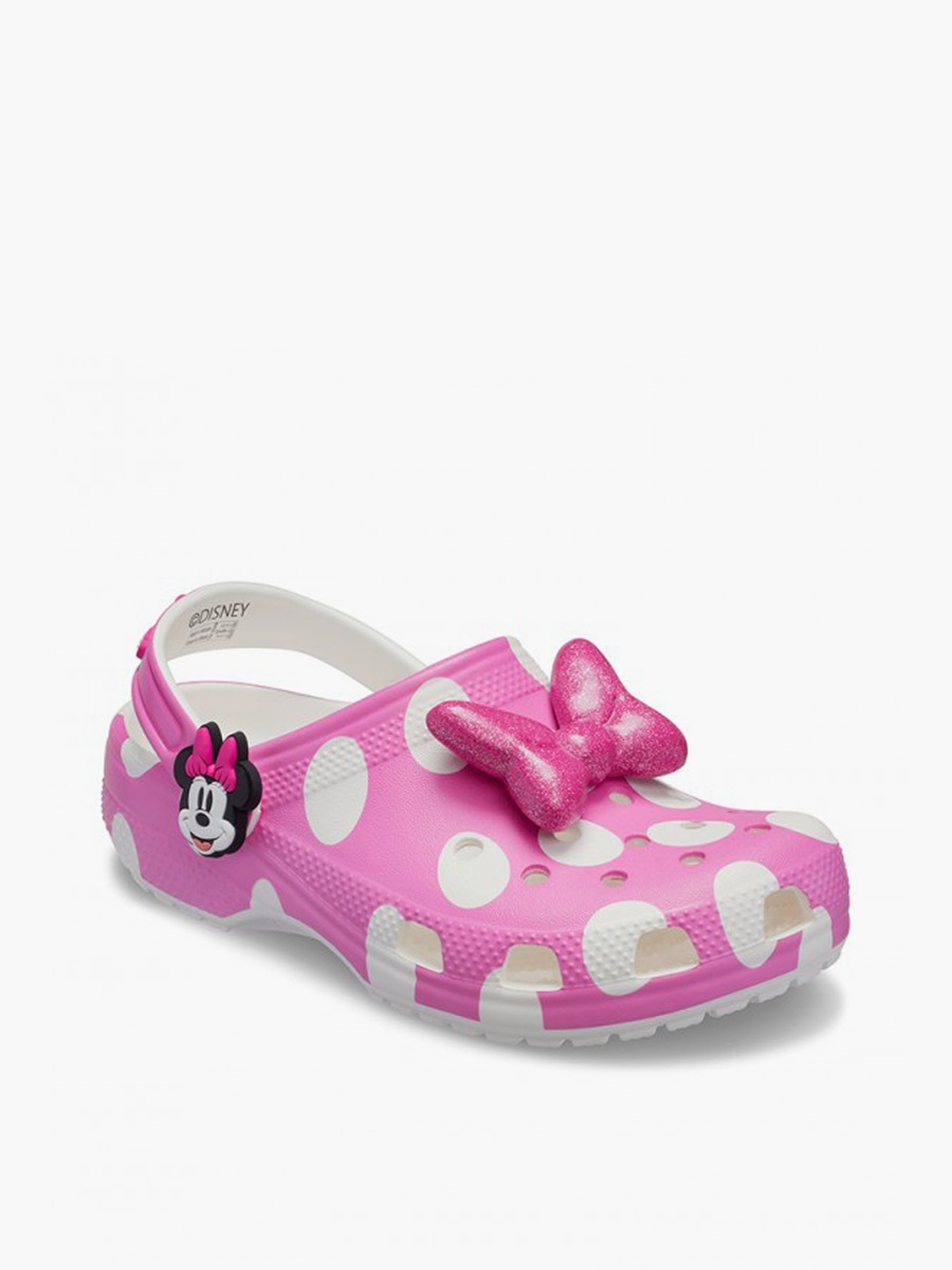Girls Minnie Mouse Print Backstrap Clogs