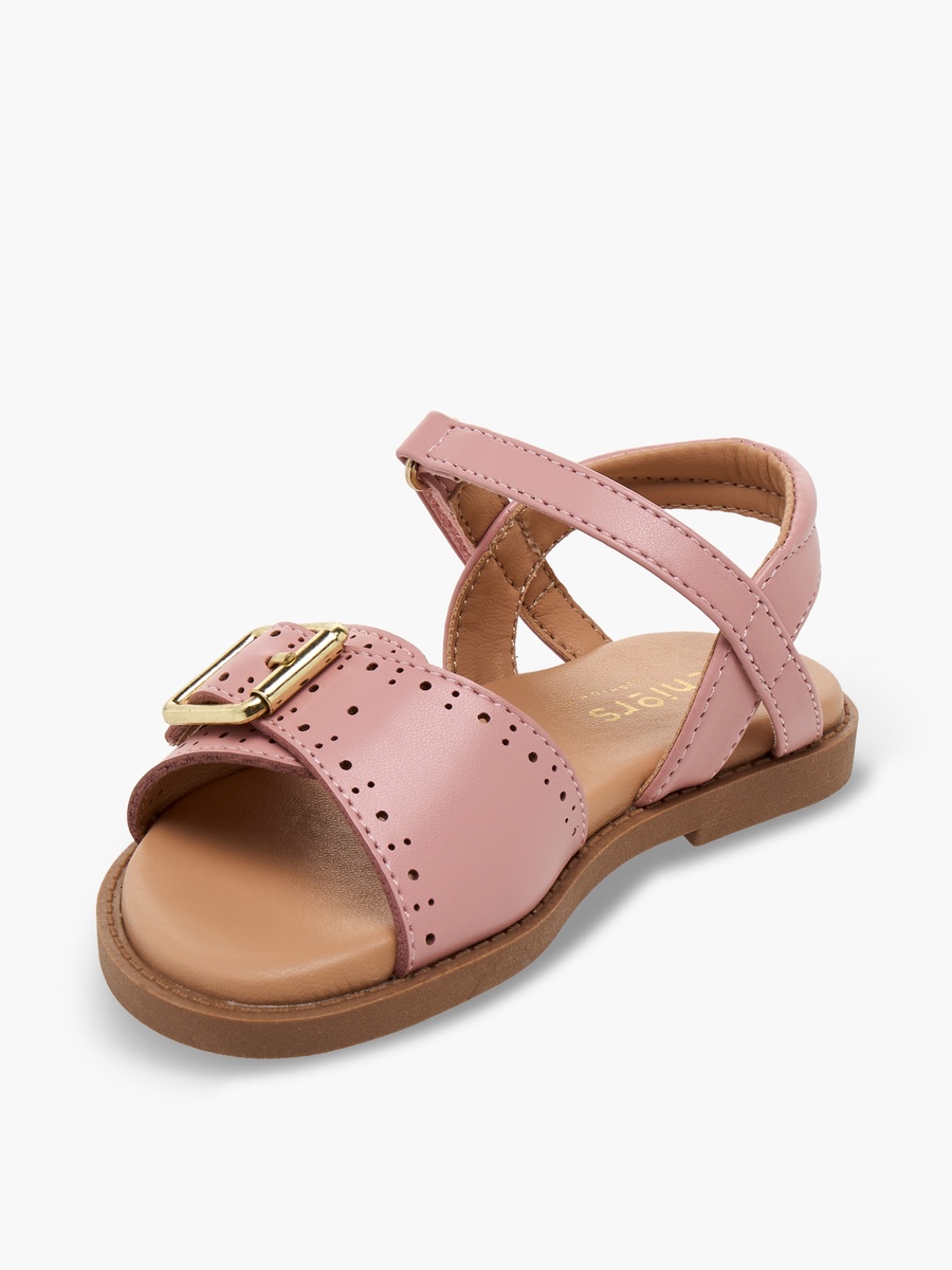 Girls Laser Cut Design Hook and Loop Sandals