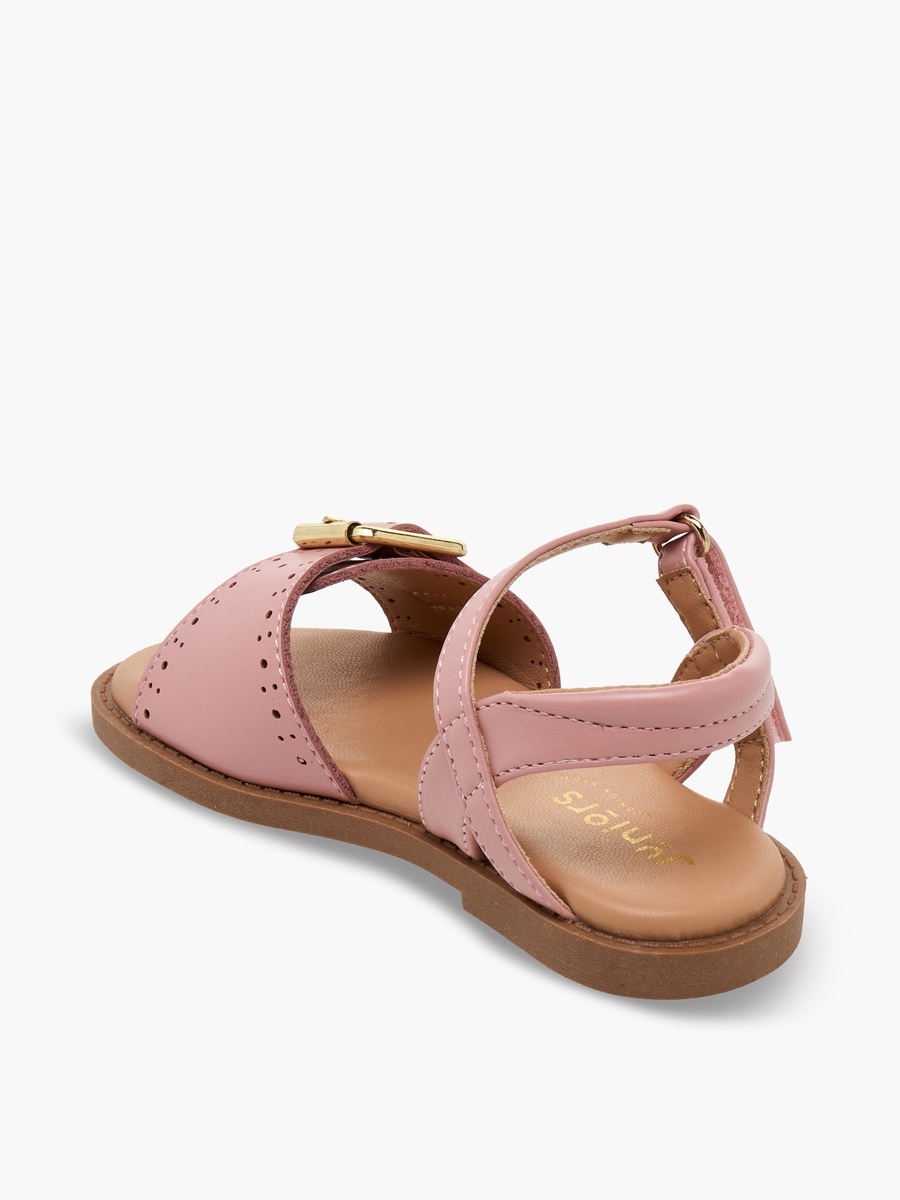 Girls Laser Cut Design Hook and Loop Sandals