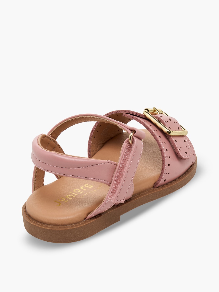 Girls Laser Cut Design Hook and Loop Sandals