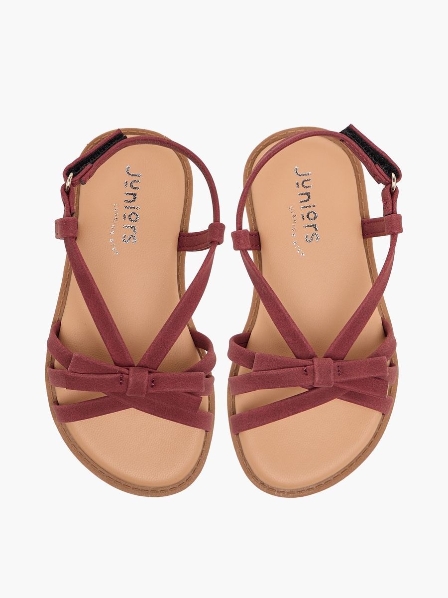 Girls Bow Accent Hook and Loop Sandals