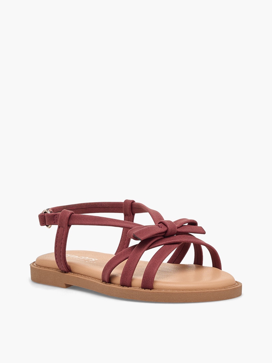 Girls Bow Accent Hook and Loop Sandals