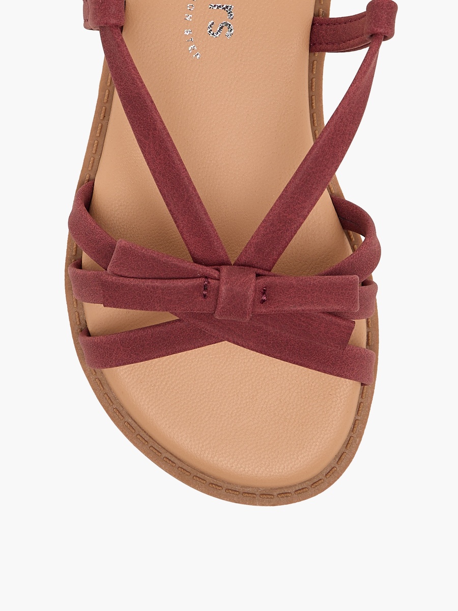 Girls Bow Accent Hook and Loop Sandals