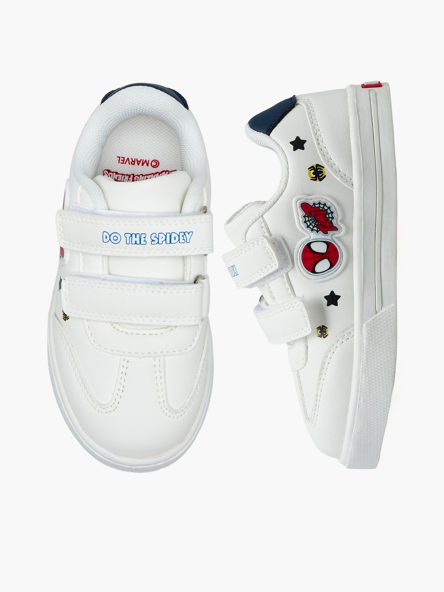 Boys Hook and Loop Spider-Man Print Ankle Sneakers