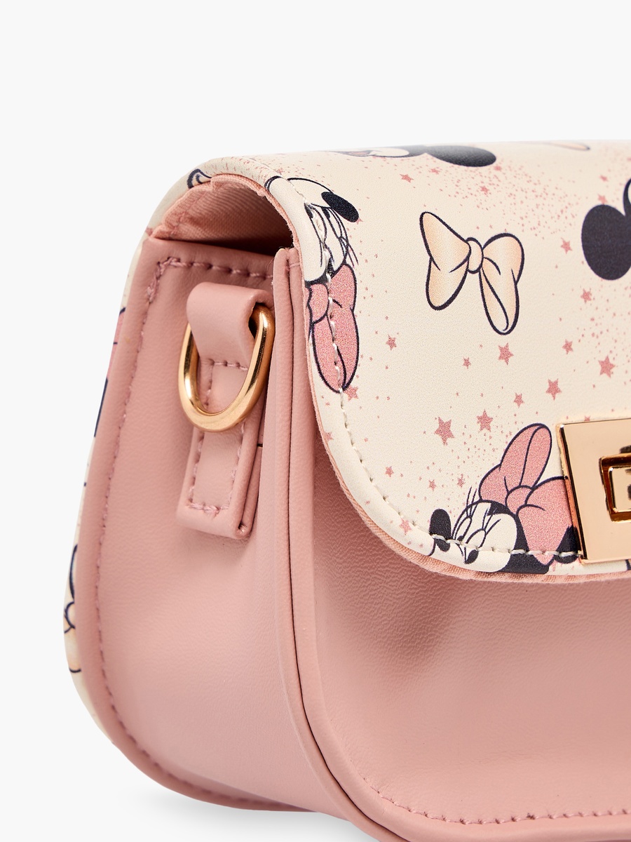 Minnie Mouse Print Crossbody Bag with Detachable Chain Strap
