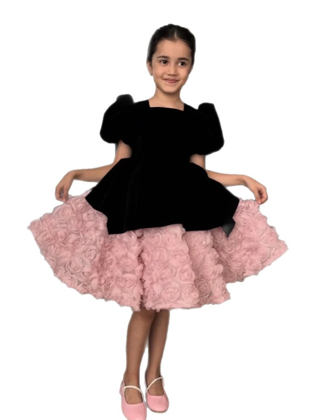 Girls Flower Princess Gown Dress