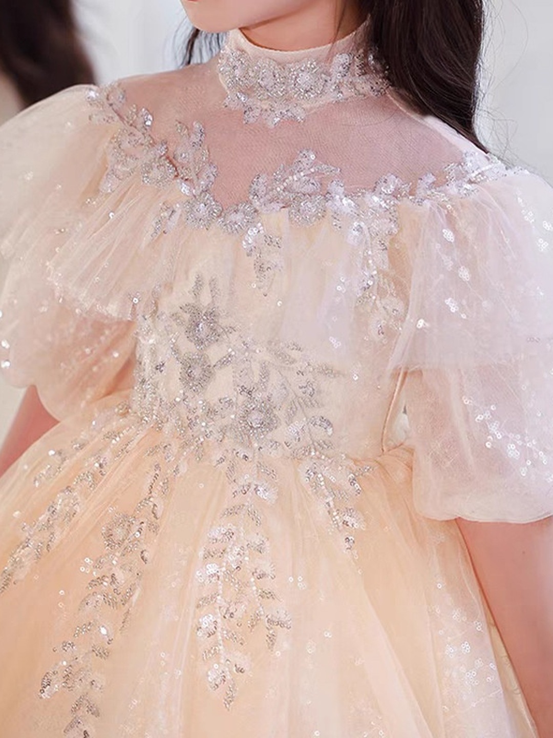 Embellished Flower Girl Princess Dress