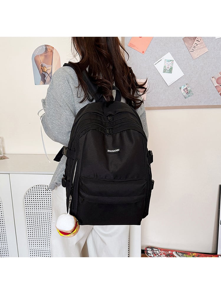 Black Polyester Backpack