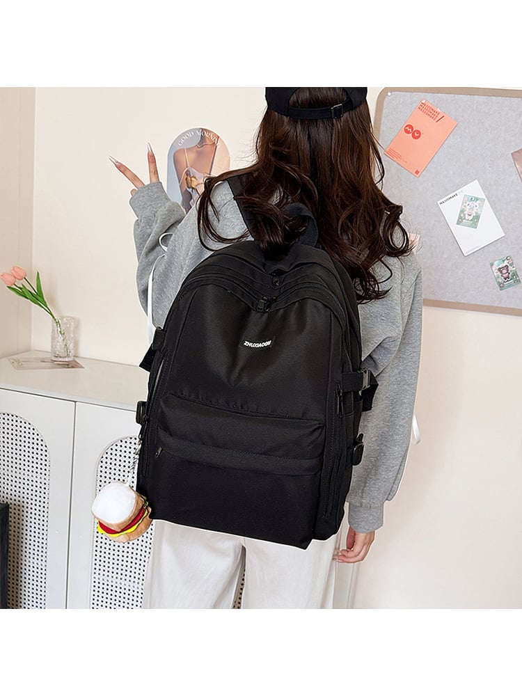 Black Polyester Backpack