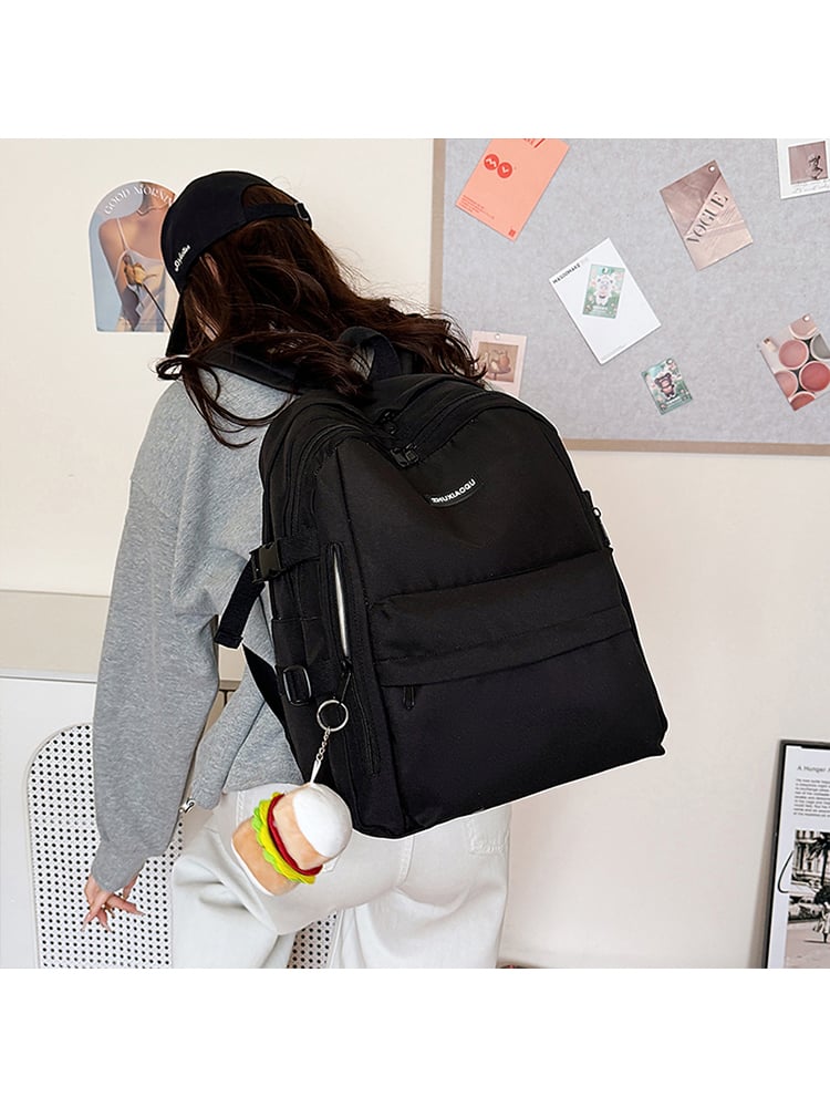 Black Polyester Backpack
