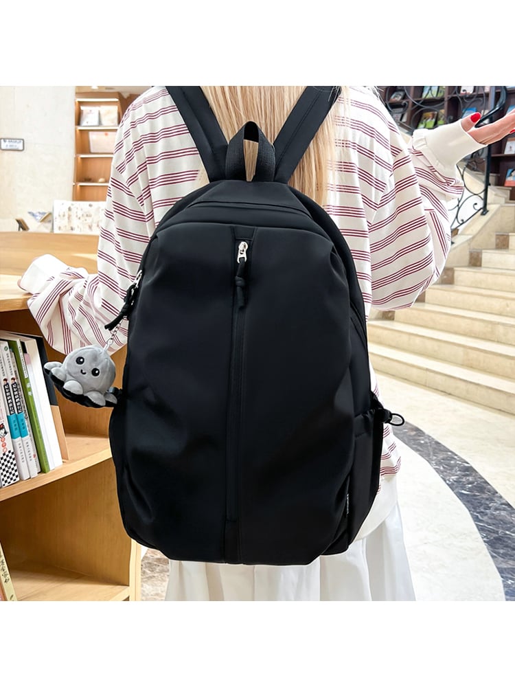 Black Plain Backpack