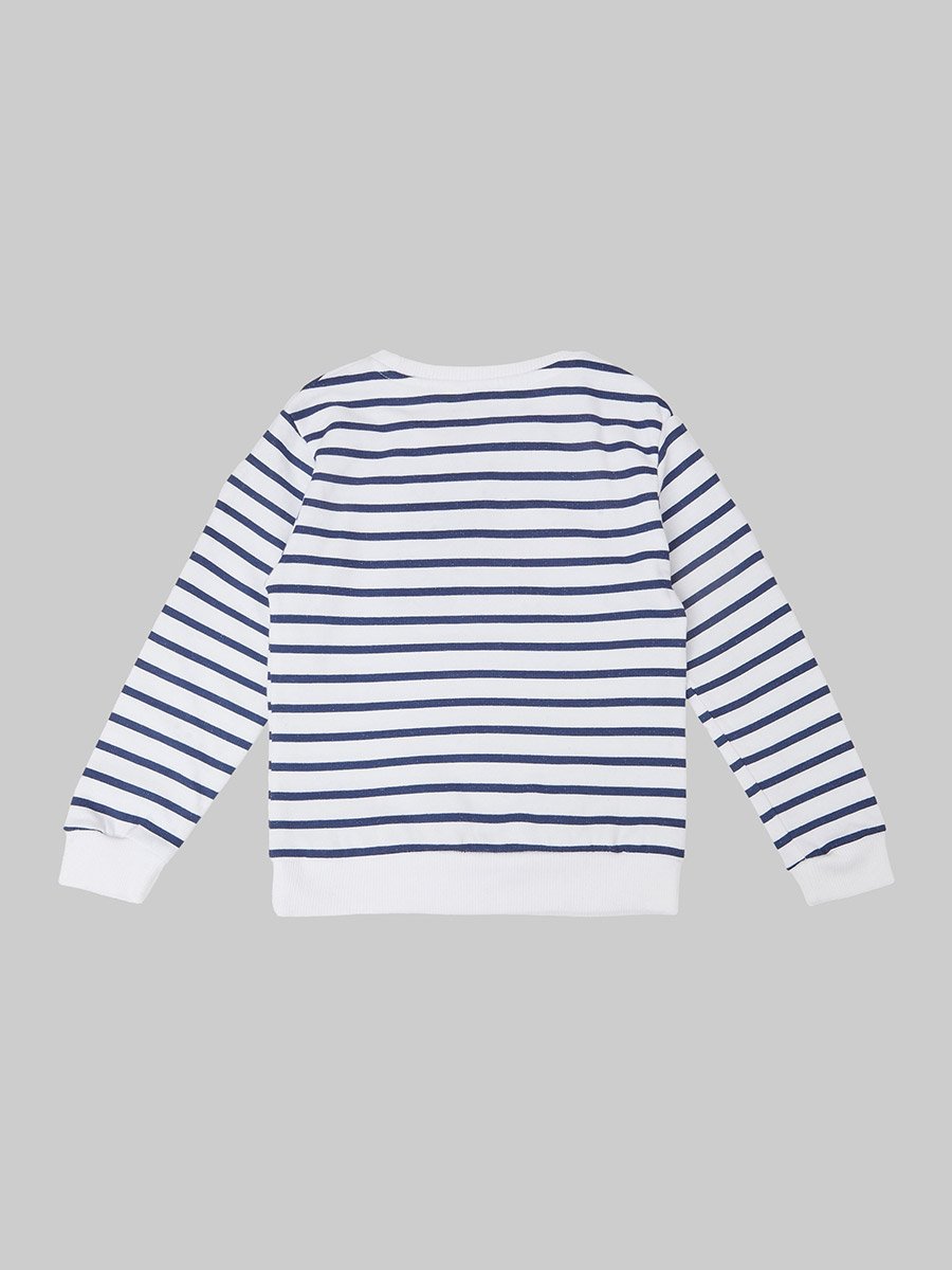 Baby Girl Striped Printed Cotton Sweatshirt