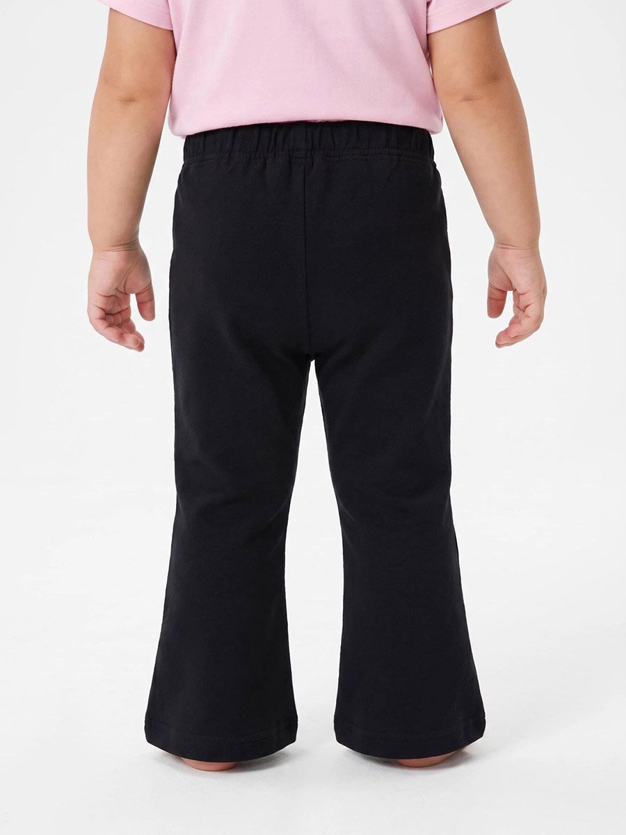 Baby Girl Black Graphic Print Drawstring Straight Leg Joggers