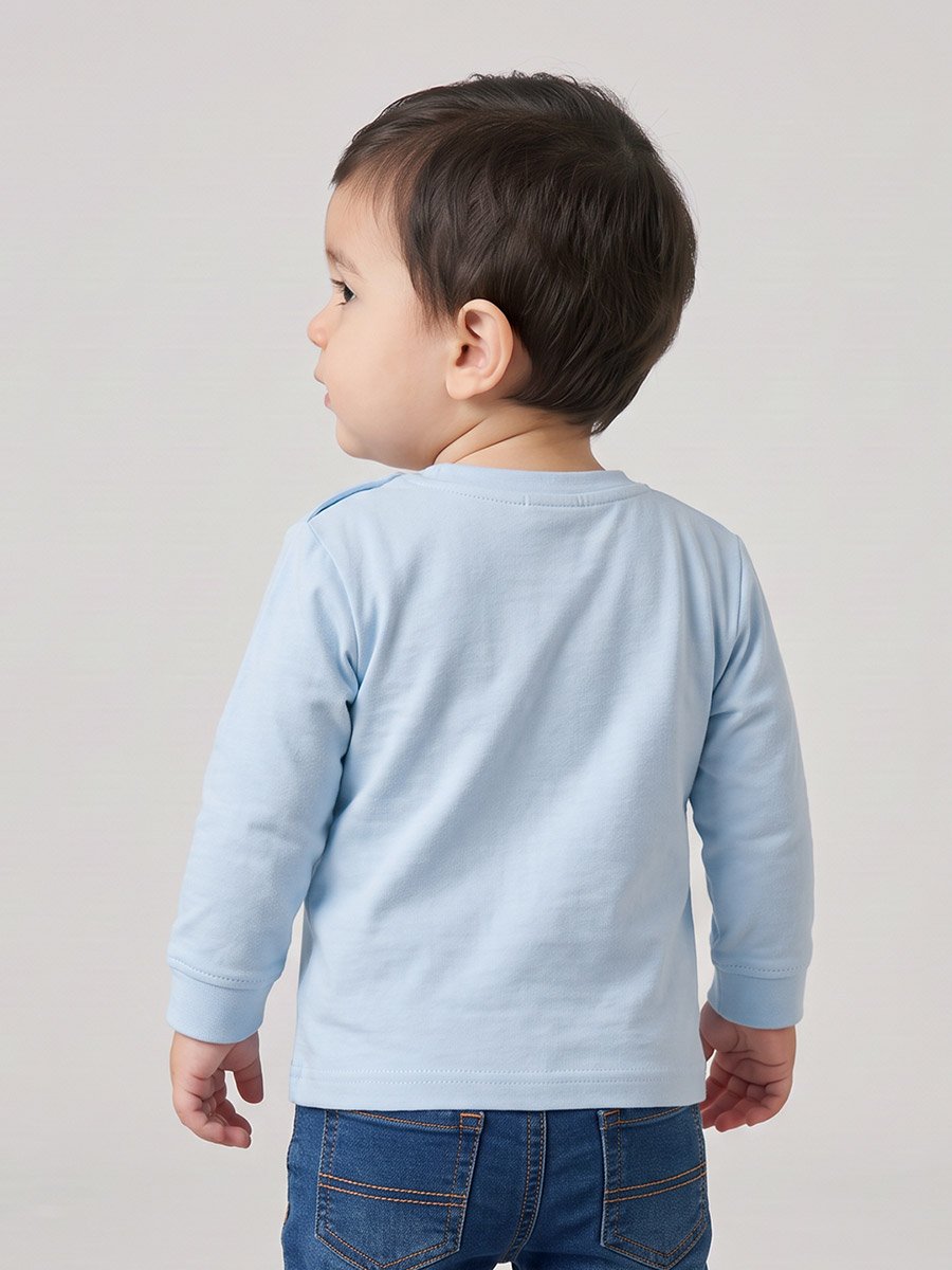 Baby Boys Blue Cotton Go-Kart Racer Sweatshirt