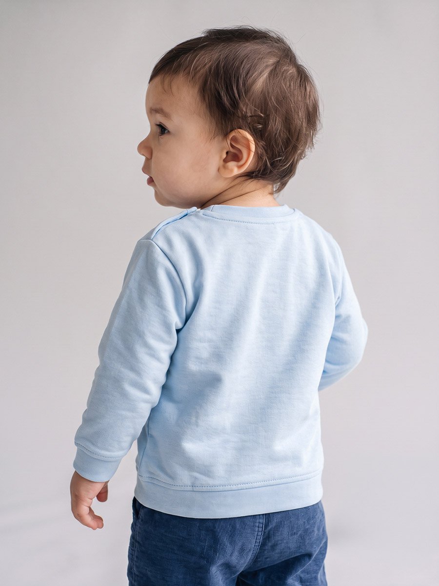 Baby Boys Blue Dino Adventure Graphic Sweatshirt