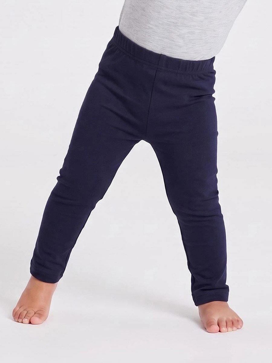 Baby Girls Pack of 2 - Solid Full Length Leggings