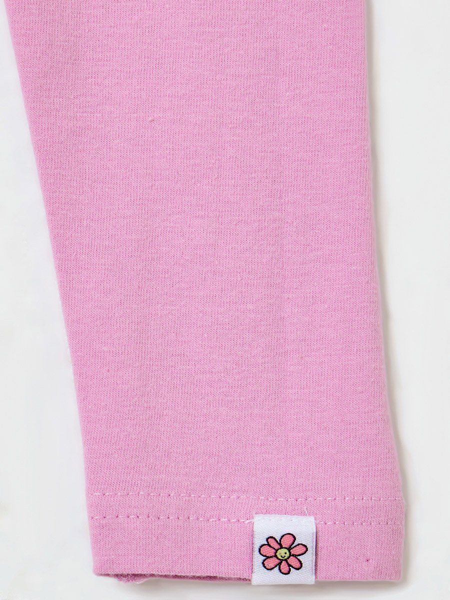 Baby Girls Pink Full Length Leggings with Badge
