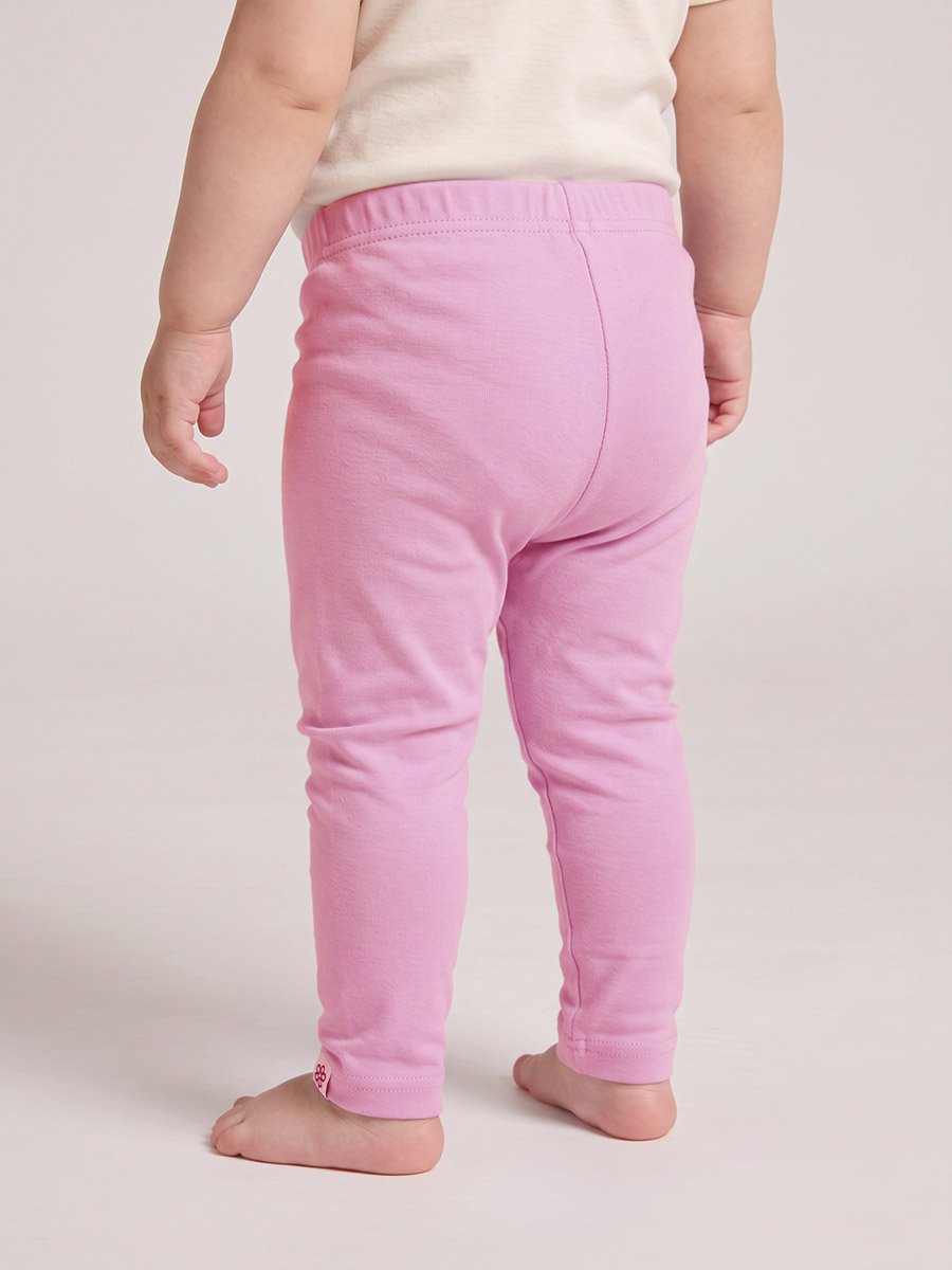 Baby Girls Pink Full Length Leggings with Badge