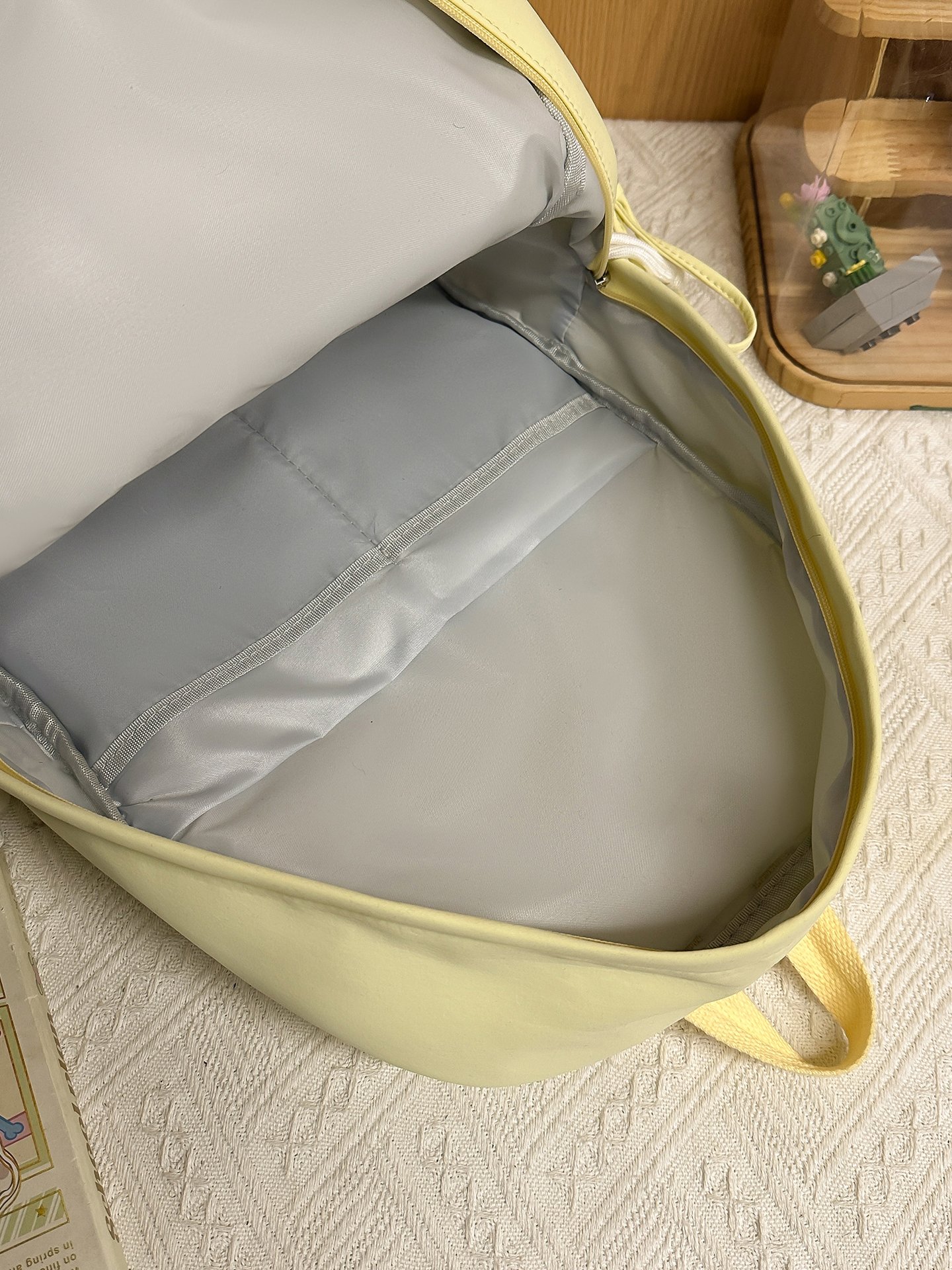 Nylon Plain Yellow Backpack