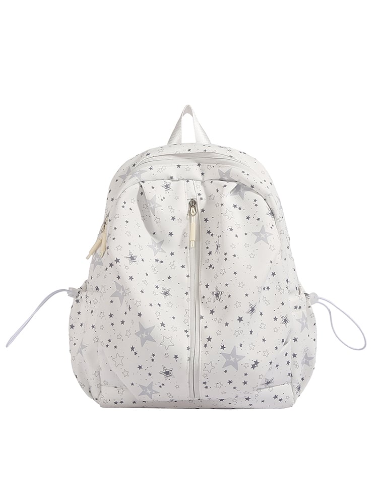 White Star Pattern Nylon Backpack